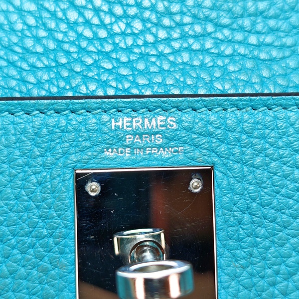 Load image into Gallery viewer, HERMES Kelly 28 Taurillon Clemence Blue Jean Stamp T