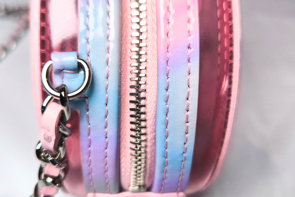 Load image into Gallery viewer, CHANEL Pink PVC & Multicolor  Patent Leather CC Round Shoulder Bag
