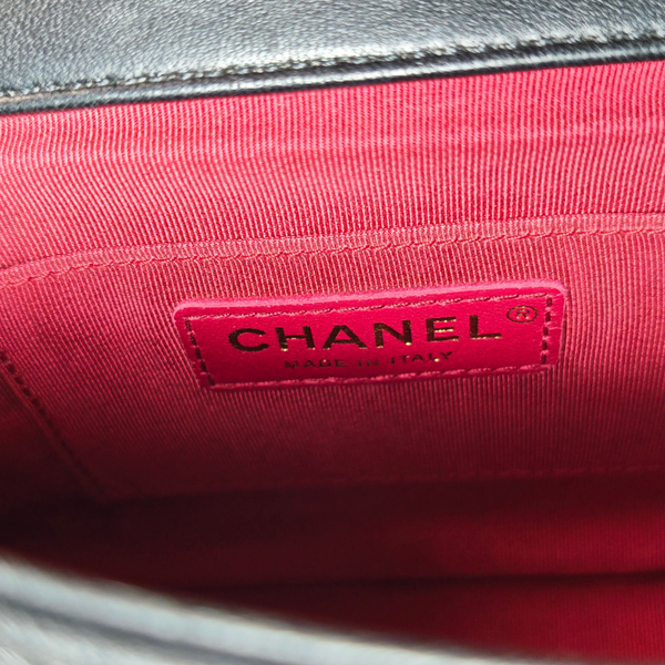 Load image into Gallery viewer, CHANEL Mini Black Lambskin In The Loop Flap