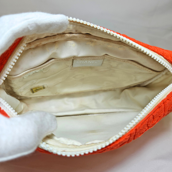 Load image into Gallery viewer, CHANEL Terry Cloth Orange Flap Bag
