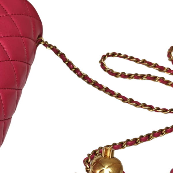 將圖片載入圖庫檢視器 CHANEL Rose Pink Quilted Ball Chain Flap Bag