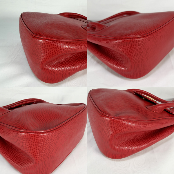 将图片加载到图库查看器,Dior CD Logo Red Leather Vintage Shoulder Bag
