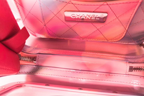 Load image into Gallery viewer, CHANEL Pink PVC & Multicolor Patent Leather CC Vanity Case