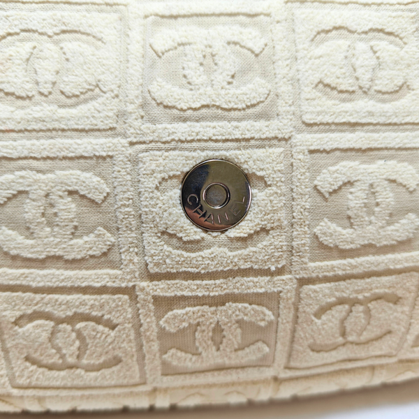 Load image into Gallery viewer, CHANEL Terry Cloth Beige Flap Bag