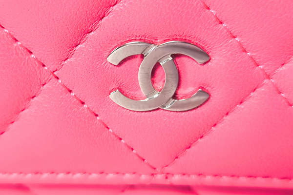Load image into Gallery viewer, CHANEL Matelasse Chain Wallet Shoulder Crossbody Bag  Fuchsia Pink Lambskin Leather