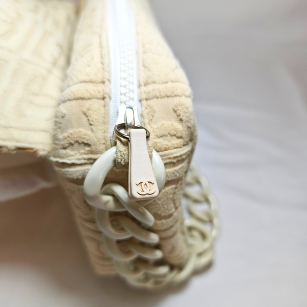 Load image into Gallery viewer, CHANEL Terry Cloth Beige Flap Bag