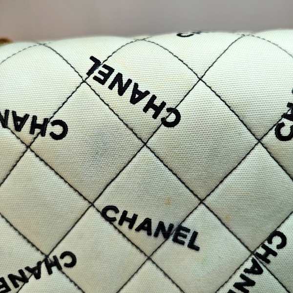 Load image into Gallery viewer, CHANEL Mint Green JUMBO LOGO Flap Bag