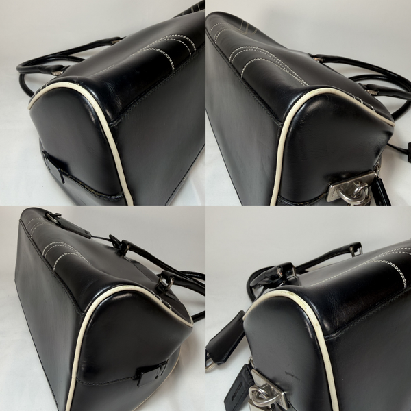 이미지를 갤러리 뷰어에 로드 , PRADA Archive Black Leather Bowler Bag