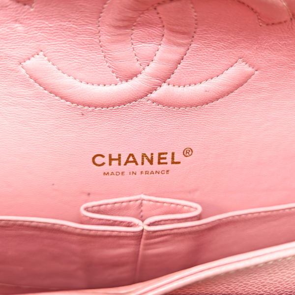 画像をギャラリービューアに読み込む, CHANEL サクラピンク キャビアスキンレザー フラップバッグ 25