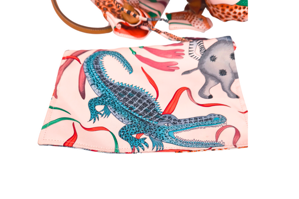 Load image into Gallery viewer, HERMES Silky City PM 33 La Marche du Zambeze Shoulder Bag Size 13 x13 in