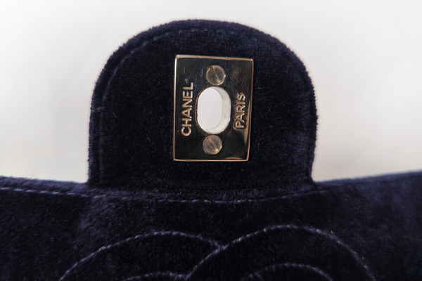 Load image into Gallery viewer, CHANEL  Velvet Matelasse Dark Navy Bagpack