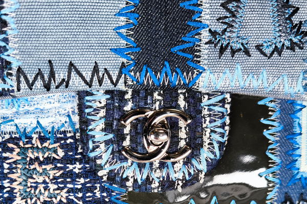 Load image into Gallery viewer, CHANEL Classic Single Flap Bag Multicolor Patchwork Denim Medium