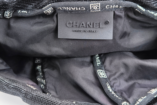 Load image into Gallery viewer, CHANEL Sport Line  Black Mesh Gray Logo  Play Strap Backpack