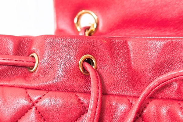 Load image into Gallery viewer, CHANEL Classic Red  Lambskin Matelasse Qilted Backpack