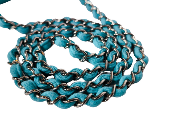 Load image into Gallery viewer, CHANEL cotton Tiffany blue Matelasse
