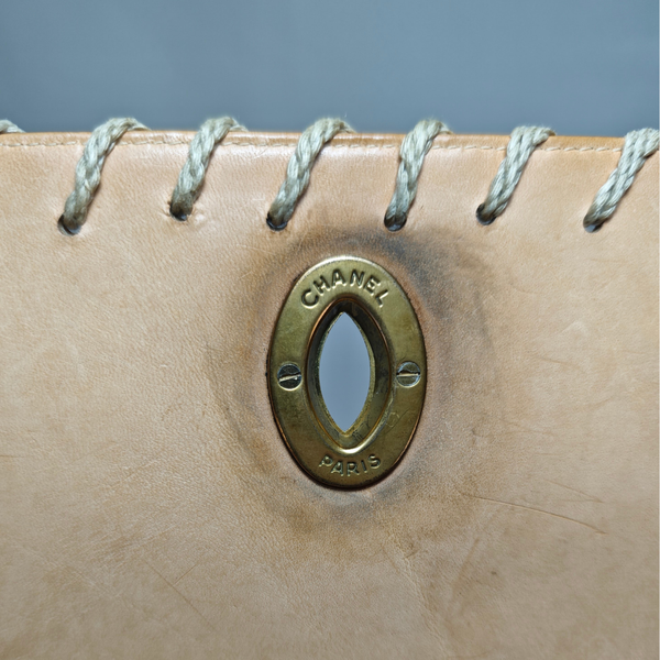 Load image into Gallery viewer, CHANEL Vintage Whipstitched Maxi Embossed Flap Bag