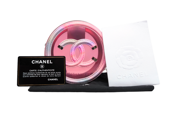 Load image into Gallery viewer, CHANEL Pink PVC & Multicolor  Patent Leather CC Round Shoulder Bag