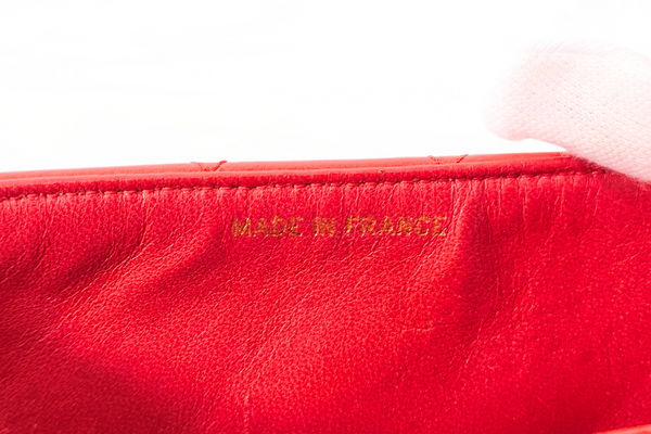 Load image into Gallery viewer, CHANEL Mini Matelasse Single Flap Chain Shoulder Bag  Red Lambskin