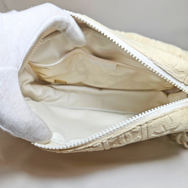 Load image into Gallery viewer, CHANEL Terry Cloth Beige Flap Bag