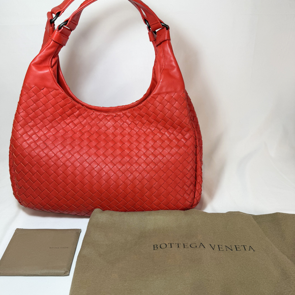 이미지를 갤러리 뷰어에 로드 , BOTTEGA VENETA Intrecciato Red Shoulder Bag Hobo