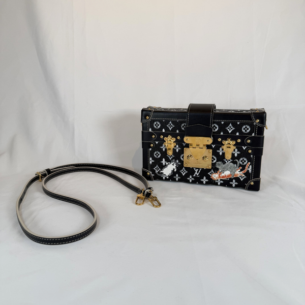 将图片加载到图库查看器,LOUIS VUITTON LV Catogram Petit Malle Monogram Black