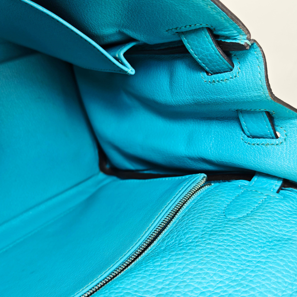Load image into Gallery viewer, HERMES Kelly 28 Taurillon Clemence Blue Jean Stamp T