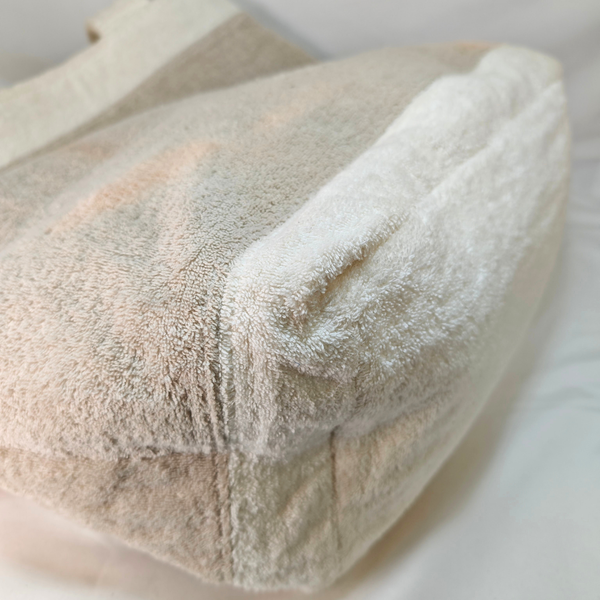 将图片加载到图库查看器,CHANEL Cotton CC Beach Tote Towel Bag Beige White