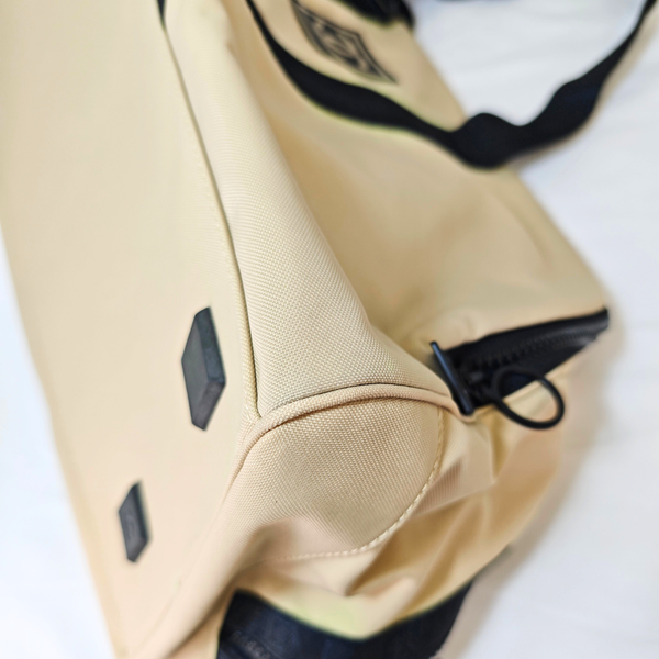 Load image into Gallery viewer, CHANEL Sport Line Boston Travel Nylon Duffle Bag Black Beige CC Logo