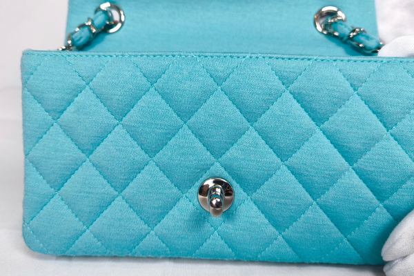 Load image into Gallery viewer, CHANEL cotton Tiffany blue Matelasse