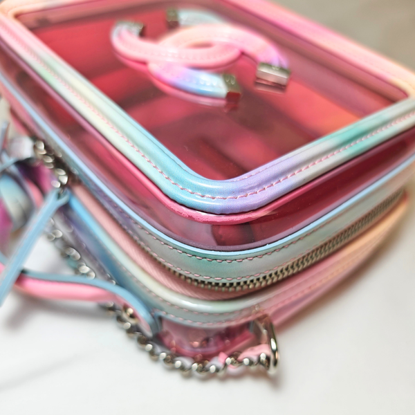 Load image into Gallery viewer, CHANEL Pink PVC & Multicolor Patent Leather CC Vanity Case