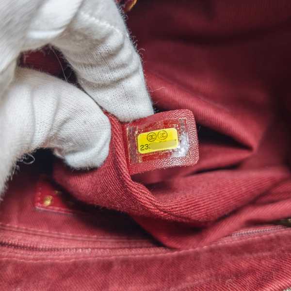 Load image into Gallery viewer, CHANEL Khaki / Brown Quilted Denim and Leather CC Backpack