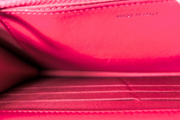 Load image into Gallery viewer, CHANEL Matelasse Chain Wallet Shoulder Crossbody Bag  Fuchsia Pink Lambskin Leather