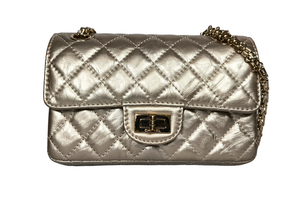 Load image into Gallery viewer, CHANEL 2.55 Mini Matelasse Gold Shoulder Bag