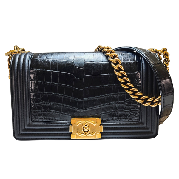 Load image into Gallery viewer, CHANEL Crocodile Leather Flap Boy Bag