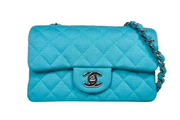 Load image into Gallery viewer, CHANEL cotton Tiffany blue Matelasse