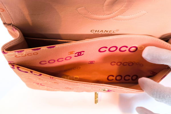 Load image into Gallery viewer, CHANEL COCO Classic Flap Bag Fabric Pink