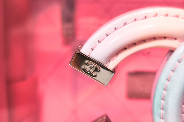 Load image into Gallery viewer, CHANEL Pink PVC & Multicolor Patent Leather CC Vanity Case