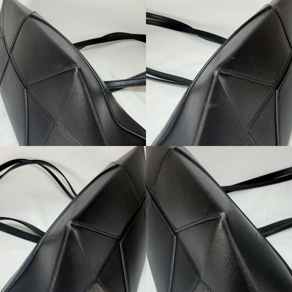 Load image into Gallery viewer, LOEWE Cropped Puzzle Fold Shoulder Bag In Shiny Calfskin Black