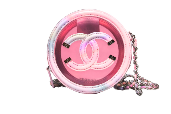 Load image into Gallery viewer, CHANEL Pink PVC & Multicolor  Patent Leather CC Round Shoulder Bag