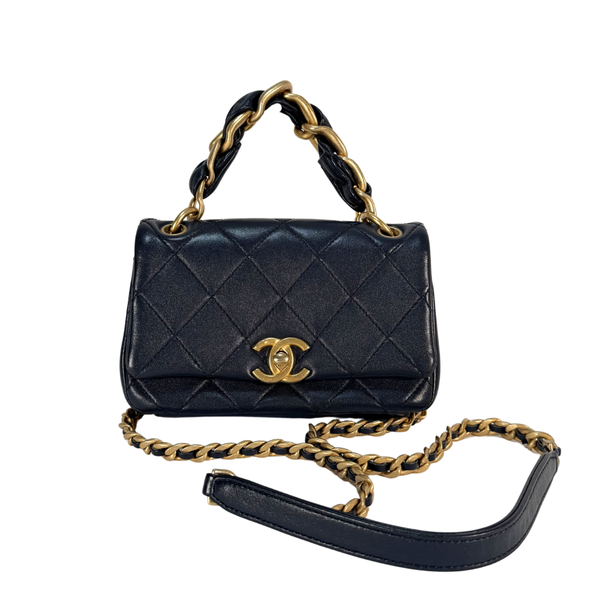 将图片加载到图库查看器,CHANEL Timeless Classic Top Handle Leather Hand Bag