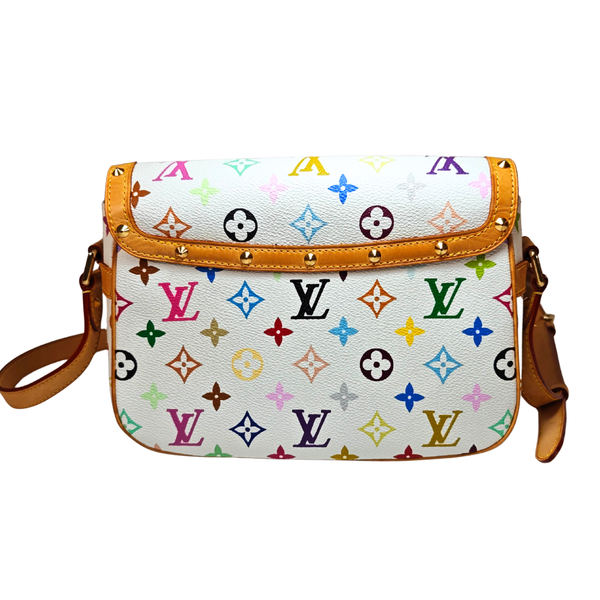 画像をギャラリービューアに読み込む, ルイヴィトン LOUIS VUITTON モノグラム マルチカラー ホワイト ソローニュ ショルダーバッグ