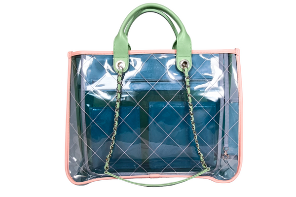 Load image into Gallery viewer, CHANEL  PVC&Multicolor Matelasse Clear Tote Bag