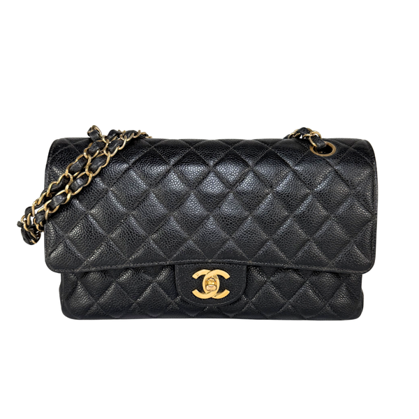 将图片加载到图库查看器,CHANEL Black Caviar Medium Classic Flap Bag