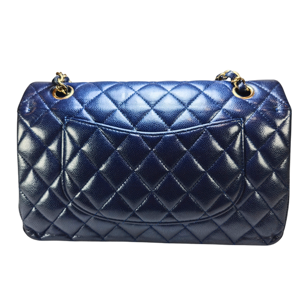 将图片加载到图库查看器,CHANEL Navy Caviar Medium Classic Flap Bag Serial Plate