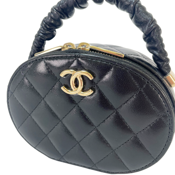 Load image into Gallery viewer, CHANEL Matelasse Bag in Black Lambskin Leather with Gold CC