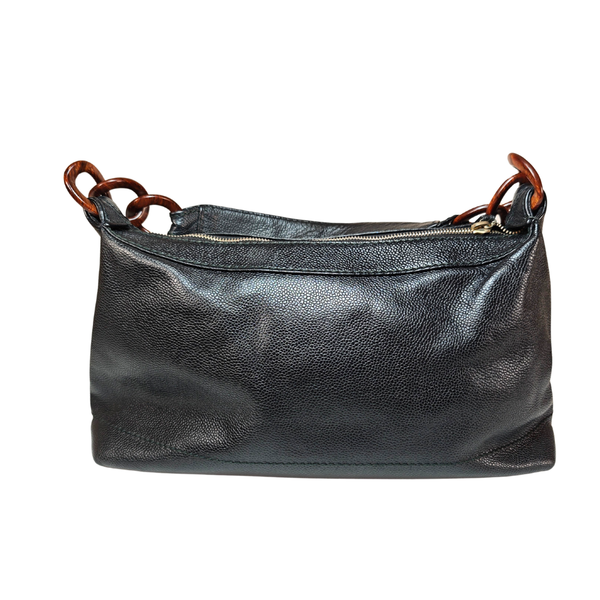 이미지를 갤러리 뷰어에 로드 , CHANEL Wood Caviar Black Hand Bag