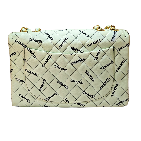 Load image into Gallery viewer, CHANEL Mint Green JUMBO LOGO Flap Bag