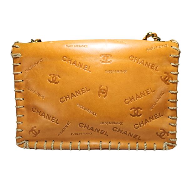 Load image into Gallery viewer, CHANEL Vintage Whipstitched Maxi Embossed Flap Bag