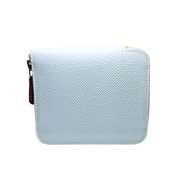 将图片加载到图库查看器,HERMES Wallet Azap Silk in Compact Blue Brume