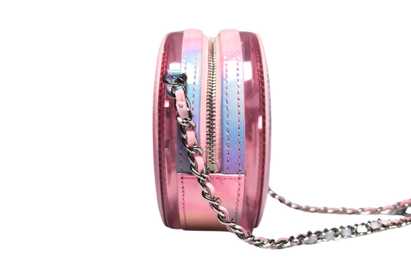Load image into Gallery viewer, CHANEL Pink PVC & Multicolor  Patent Leather CC Round Shoulder Bag